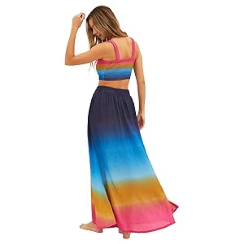 2 Pc BEACH RIOT Susan Top and Larissa Skirt Set in Ocean Sunset